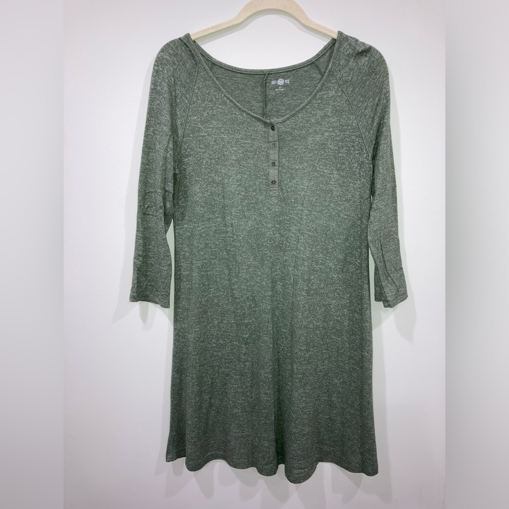 SO Green Three Quarter Length Sleeves Dress Medium with Buttons